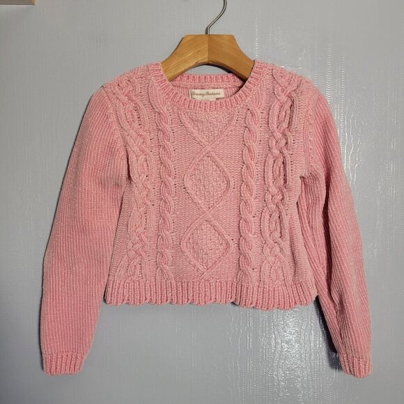 Tommy Bahama Girl's 4T Bright Baby Pink Cable Knit Longsleeve Pullover Sweater - Picture 1 of 10